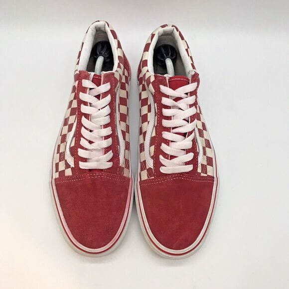 Vans Old Skool Red Checkerboard Skate Shoes M 8.5 - W 11 Lace Up Low Top Sneaker - Picture 5 of 12